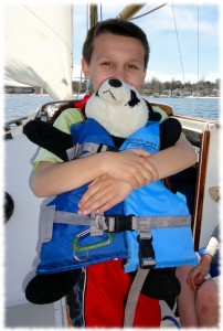Panda and I on the boat.